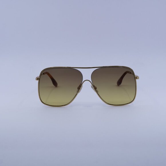 Victoria Beckham VB132S 709 Sunglasses Gold Aviator Frame, Brown Lenses - Picture 4 of 10